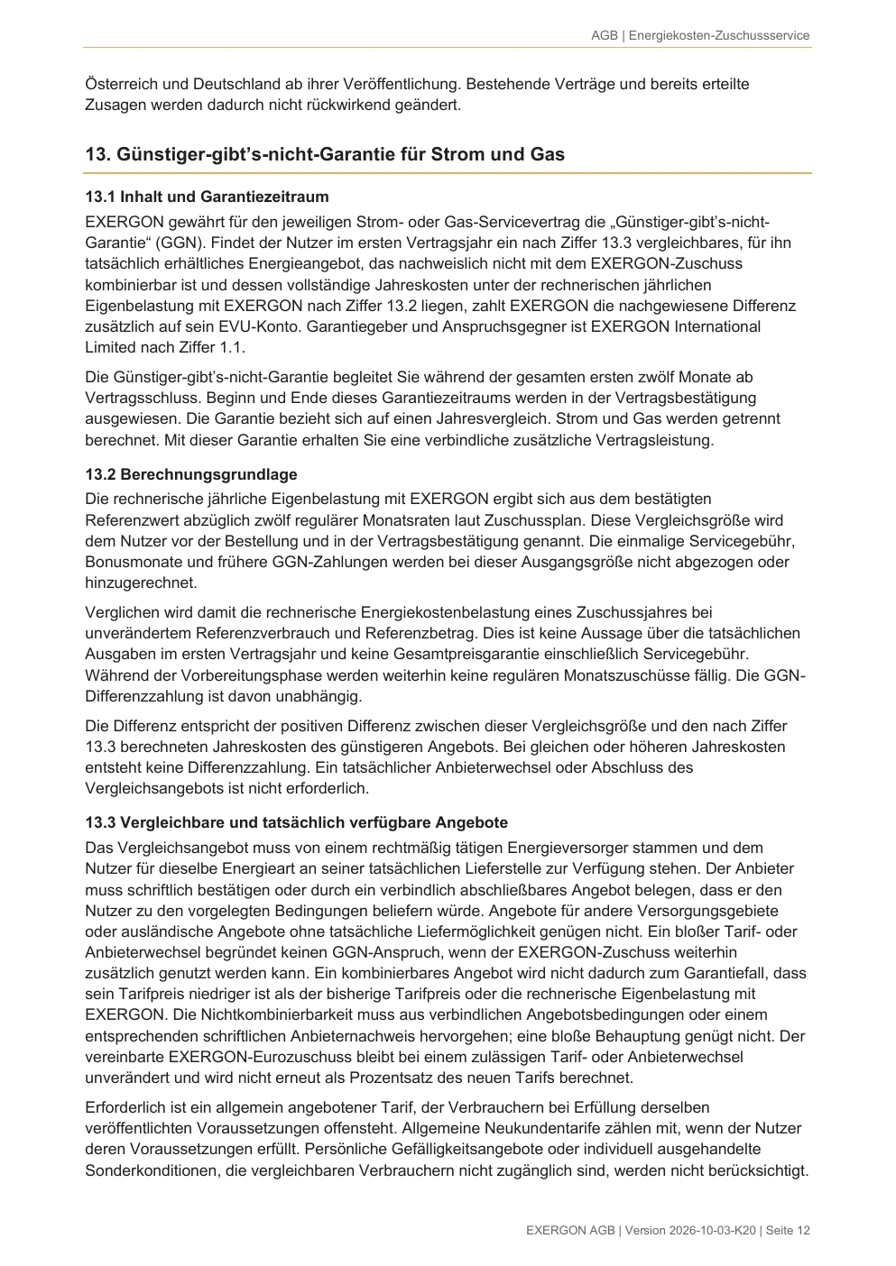 EXERGON Nutzungsbedingungen - Seite 12 von 17